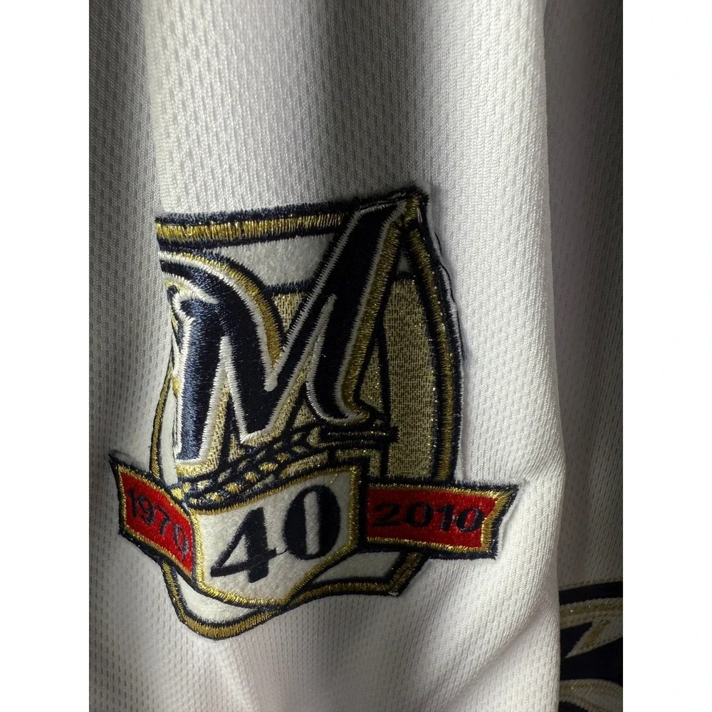 Majestic Milwaukee Brewers Ryan Braun 8 Jersey Men 52 Authentic 40th Anniv White